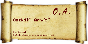 Oszkó Arnó névjegykártya